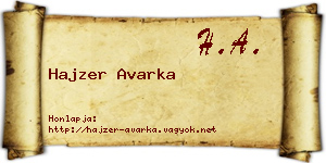 Hajzer Avarka névjegykártya